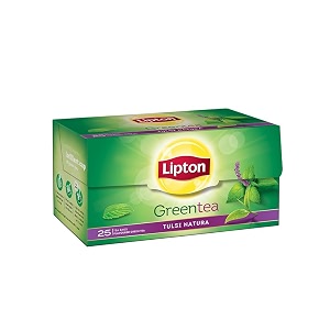 lipton green tea tulsi natural 25 tea bags 80 gram