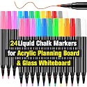 Liquid Chalk Markers for LED Drawing Board Acrylic Board, 24 Pack, 12-Color