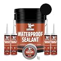 Liquid Rubber Waterproof Sealant Roof Repair Kit - 5 Gal, Caulk, Seam Tape