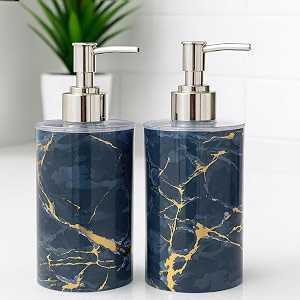 liquid soap dispensershampoobottle set with pump for handwash in bathroom kitchen sink chrome finish toppack of 2 italian black