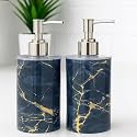 Liquid Soap Dispenser/Shampoo/Bottle Set with Pump for handwash in Bathroom, Kitchen Sink Chrome Finish top(Pack of 2) (Italian Black)