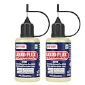 Liquid Solder Flux Dropper, 60mL Liquid Soldering Flux, No Clean Liquid Flux, Electrical Liquid Rosin Flux Solder, Liquid Flux Soldering Squeeze Bottle (30 mL x 2)