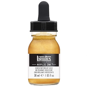 liquitex 4260234 professional acrylic ink 1-oz jar iridescent bright gold