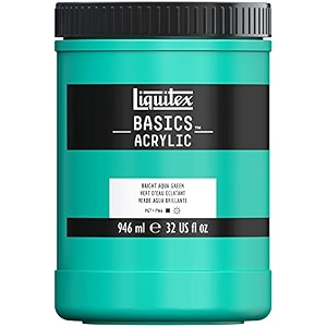 liquitex basics acrylic paint 32-oz jar bright aqua green