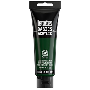 liquitex basics acrylic color deep green permanent