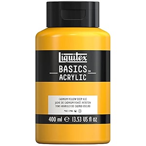 liquitex basics acrylic colour 400ml cadmium yellow deep