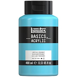 liquitex basics acrylic paint 400ml 135-oz bottle light blue permanent