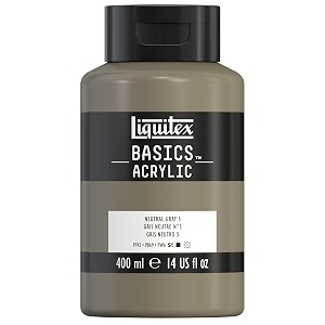 liquitex basics acrylic paint 135-oz bottle neutral gray value 5 13 fl