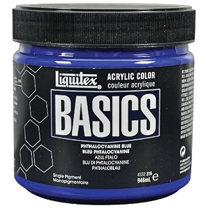liquitex basics acrylic paint 32-oz jar phthalocyanine blue
