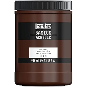 liquitex basics acrylic paint 32-oz jar burnt umber