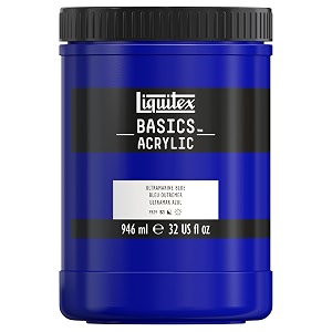 liquitex basics acrylic paint 32-oz jar ultramarine blue