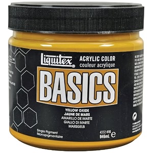 liquitex basics acrylic paint 32-oz jar yellow oxide