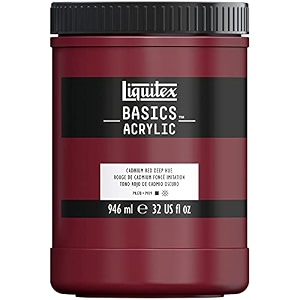 liquitex basics acrylic paint 32-oz jar cadmium red deep hue