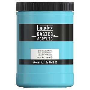 liquitex basics acrylic paint 946ml 32-oz jar light blue permanent