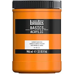 liquitex basics acrylic paint 32-oz jar cadmium orange hue
