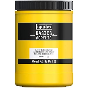 liquitex basics acrylic paint 32-oz jar cadmium yellow medium hue