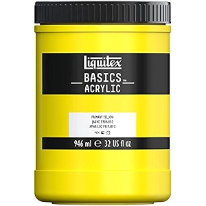 liquitex basics acrylic paint 32-oz jar primary yellow