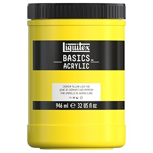 liquitex basics acrylic paint 32-oz jar cadmium yellow light hue