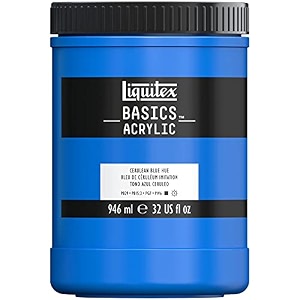 liquitex basics acrylic paint 32-oz jar cerulean blue hue