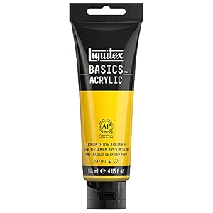 liquitex basics acrylic paint 4-oz tube cadmium yellow medium hue
