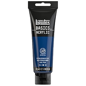 liquitex basics acrylic paint 4-oz tube phthalocyanine blue