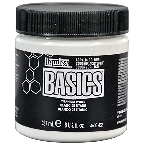 liquitex basics acrylic paint 8-oz jar titanium white