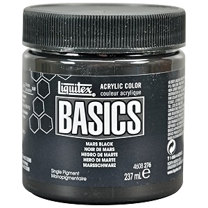 liquitex basics acrylic paint 8-oz jar mars black