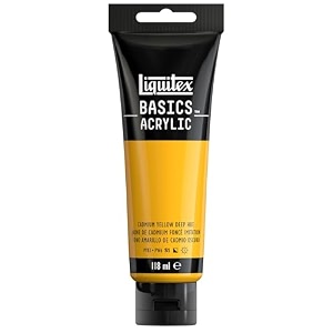 liquitex basics acrylic paint 4-oz tube cadmium yellow deep hue