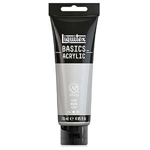liquitex basics acrylic paint 4oz-silver