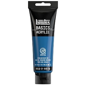 liquitex basics acrylic paint 4-oz tube cerulean blue hue