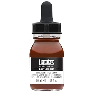 liquitex professional acrylic ink 1-oz jar transparent burnt sienna