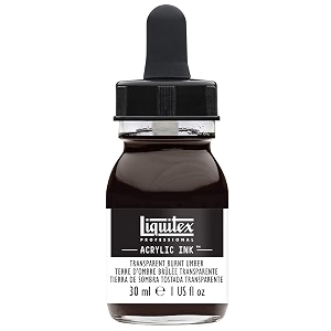 liquitex transparent burnt umber professional acrylic ink 1-oz jar