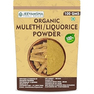 liquorice mulethi powder 100gms  organic pure amp natural   ayurvedic herbal powder for immunity digestion throat care amp face care  no additives  glycyrrhiza glabra root powdered 