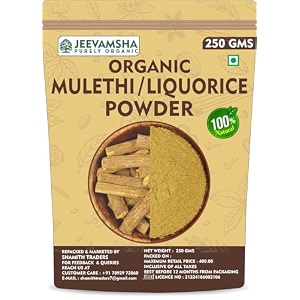 liquorice mulethi powder 250gms  organic pure amp natural   ayurvedic herbal powder for immunity digestion throat care amp face care  no additives  glycyrrhiza glabra root powdered 
