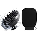 LISHER Exfoliating Gloves for Body Cleansing and Scrubbing, Bath Gloves Tan Removal-made of Natural Fibre, Gentle on the Skin, Sustainable,with Hair Scalp Massager Shampoo Brush