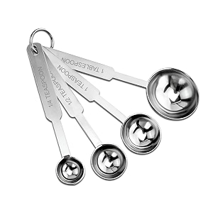 lishonn heavy duty stainless steel metal measuring spoons for dry or liquid fits in spice jar set of 4