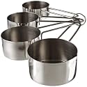 LISHONN Heavy Duty Stainless Steel Metal Measuring Cup for Dry or Liquid, Fits in Spice Jar, Set of 4