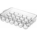 LISHONN Stackable Acrylic Covered Egg Storage Box or Egg Trays for Refrigerator, Carrier Bin - Holds (24 piece)