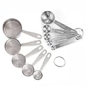 LISHONN Stainless Steel Measuring Cups & Spoons - 10 Piece Heavy Duty Measuring Cups & Spoons Set for Dry Foods, Spices or Liquids