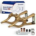LISSAM 400 Amp Brass Welding Ground Clamp for Welders, Heavy Duty, 2-Pack