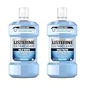 Listerine Ultraclean Mouthwash, Alcohol Free, Tartar Control | Arctic Mint | Less Intense | 1 L | Pack of 2