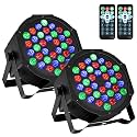 Litake DJ Par Lights, RGB 36 LED Stage Lights Sound Activated,Remote & DMX Controlled LED Uplights,7 Modes Uplighting for Dance Party Church Wedding Birthday Holiday Music Show-2 Pack