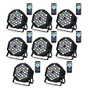 Litake DJ Par Lights, RGB 36 LED Stage Lights Sound Activated,Remote &amp; DMX Controlled LED Uplights,7 Modes Uplighting for Dance Party Church Wedding Birthday Holiday Music Show-8 Pack