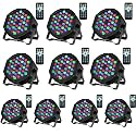 Litake DJ Par Lights, RGB 36 LED Stage Lights Sound Activated,Remote & DMX Controlled LED Uplights,7 Modes Uplighting for Dance Party Church Wedding Birthday Holiday Music Show-10 Pack