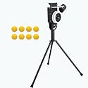 Lite 9" Baseball Pitching Machine with 8 Dimpled Baseballs - Adjustable Speed & Angle, 45MPH, Lightweight & Portable for Hitting/Fielding Training