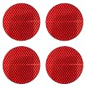LiteMark DOT-SAE Prismatic Stick-On Reflectors, Red, 3 in Round, 4 Pack