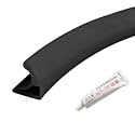 Litenyx 1Meter Water Stopper for Bathroom with Glue Kitchen Slab Sink Platform Threshold Water Dam Barrier Strip Tape for Kitchen Sink Water Retaining Silicone Strip for Bathroom Floor(Black)