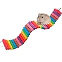 Litewoo Bird Ladder Bridge Swing Toy Natural Wood Stand Platform for Small Birds Parrots Parakeets Conures Cockatiels Canary Lovebirds Hamster Rat (Multicolor)