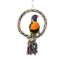 Litewoo Bird Swing Toy Colorful Cotton Rope Perches for Parrots Budgie Parakeet Cockatiel Conure Finch Lovebird