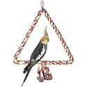 Litewoo Triangle Bird Swing Toy, Cotton Rope Perch for Parrot Budgie (M)